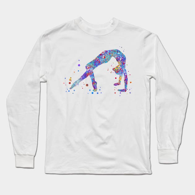Gymnastics girl Long Sleeve T-Shirt by RosaliArt
